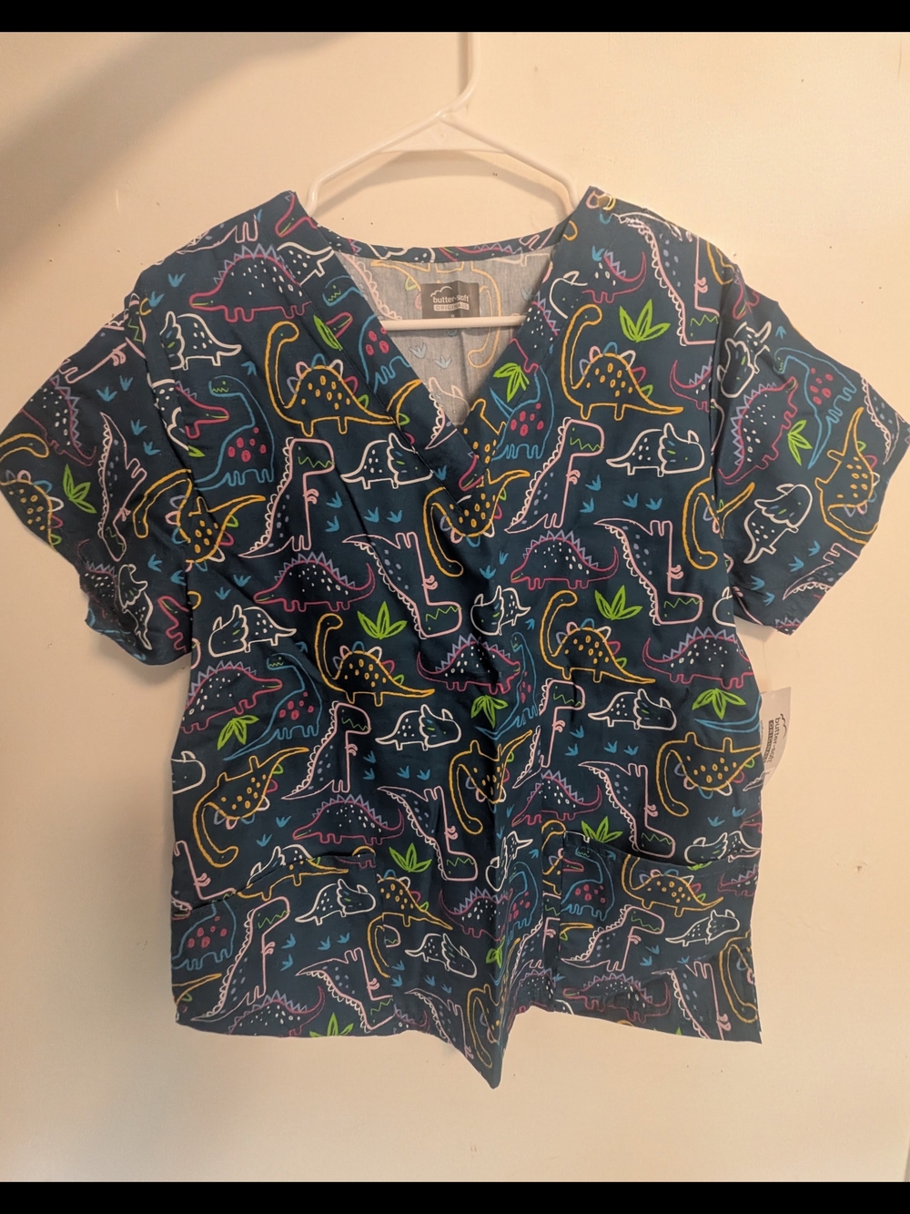 Kids Navy Blue Dinosaur Print Top
